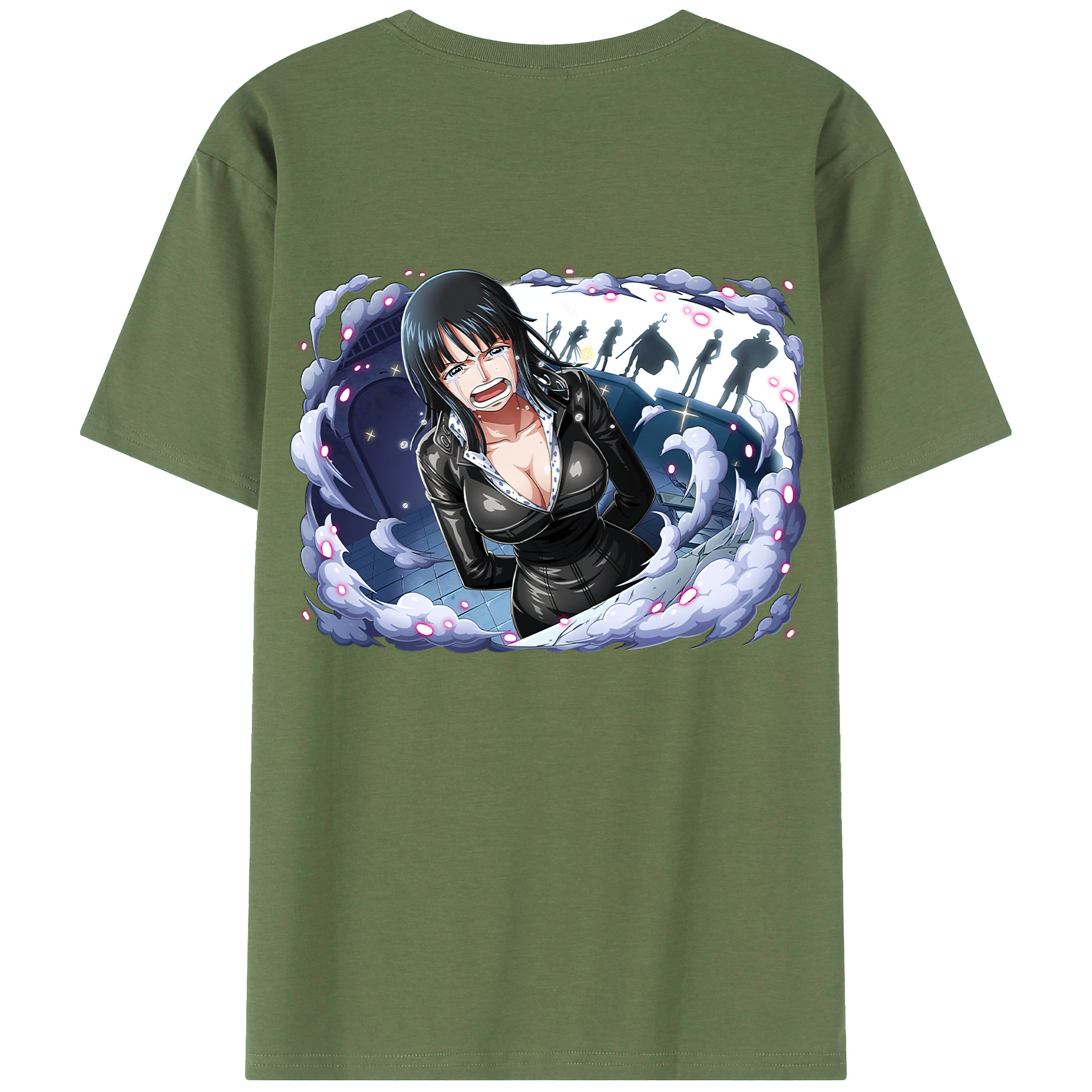 ワンピース ニコ・ロビン ONE PIECE Nico Robin 綿100％ メンズ半袖Tシャツ（バックプリント） 通気性